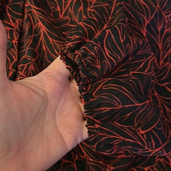 NWT Lane Bryant Sheer Swiss Dot Leaves Print Long Tunic Long Sleeve Tie Belt 18 - Picture 8 of 11